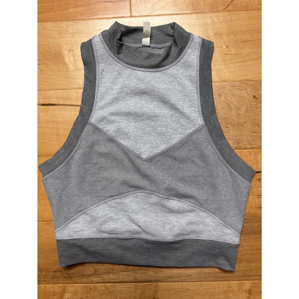 FP Movement Crop Top Women XS Gray Space Dye Seamless Mock Neck Active Tank - Picture 1 of 8